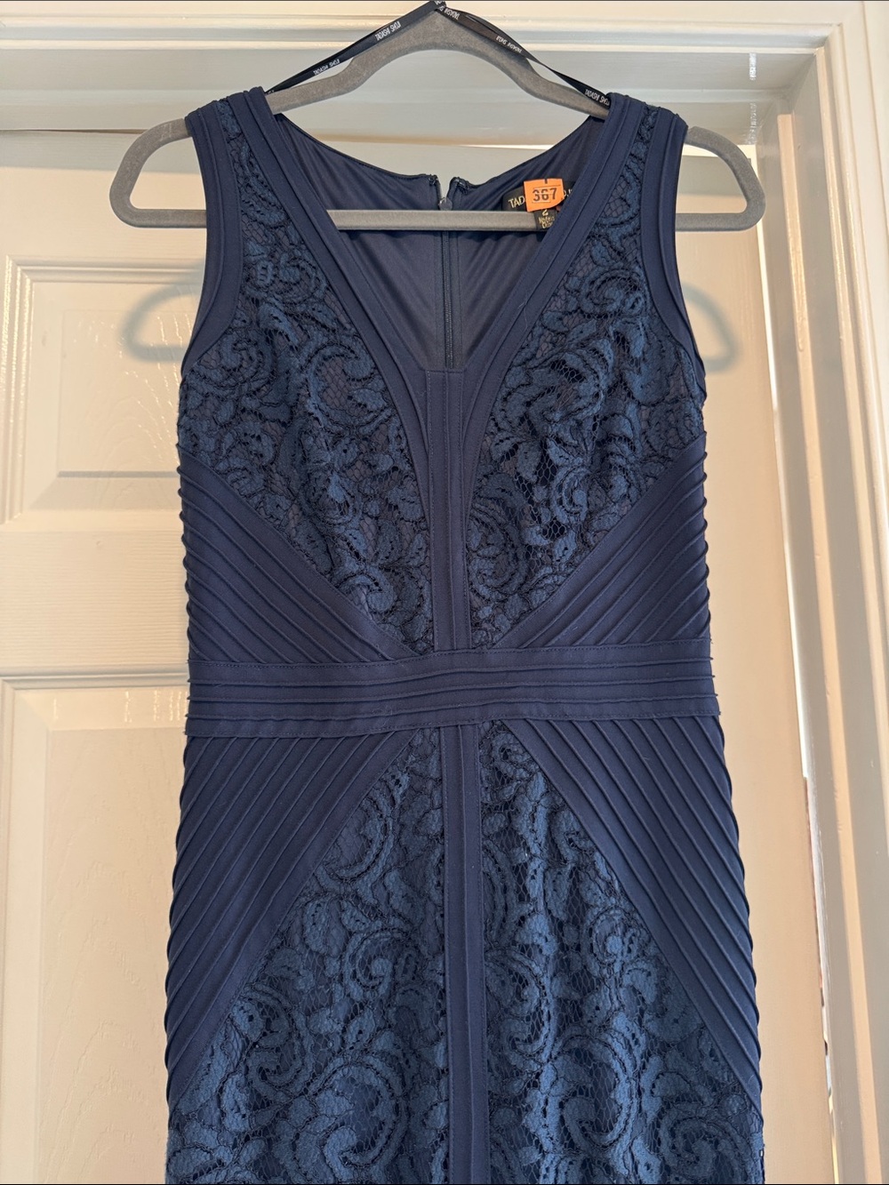 Sleeveless Navy Lace Maxi Dress - size 2
